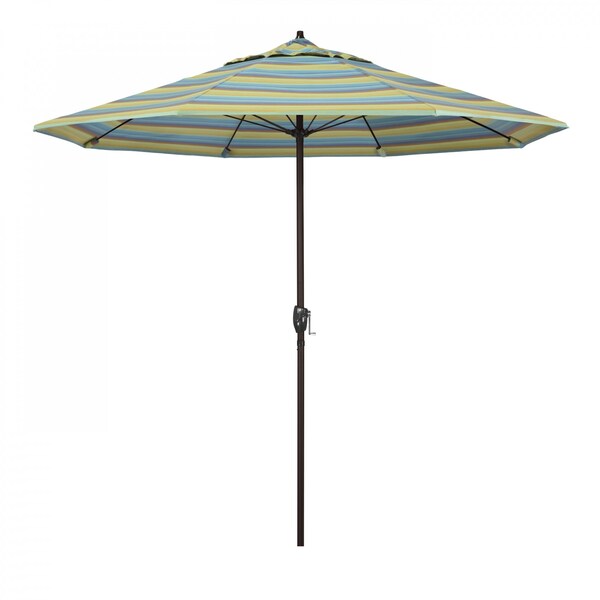 California Umbrella 9' Bronze Aluminum Market Patio Umbrella, Sunbrella Astoria Lagoon 194061337271 - main